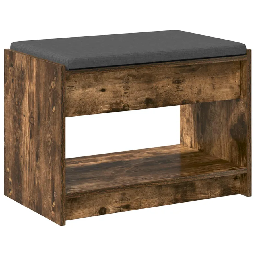 Banc d'entrée avec coussin Chêne Fumé 63 x 38 x 45 cm - 7