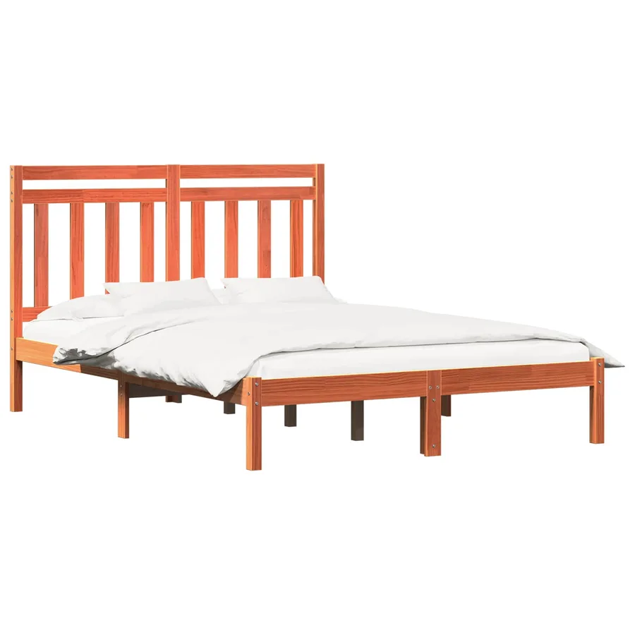 Cadre de lit Cire marron 205,5 x 155,5 x 100 cm - 2