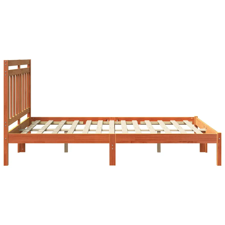 Cadre de lit Cire marron 205,5 x 155,5 x 100 cm - 5