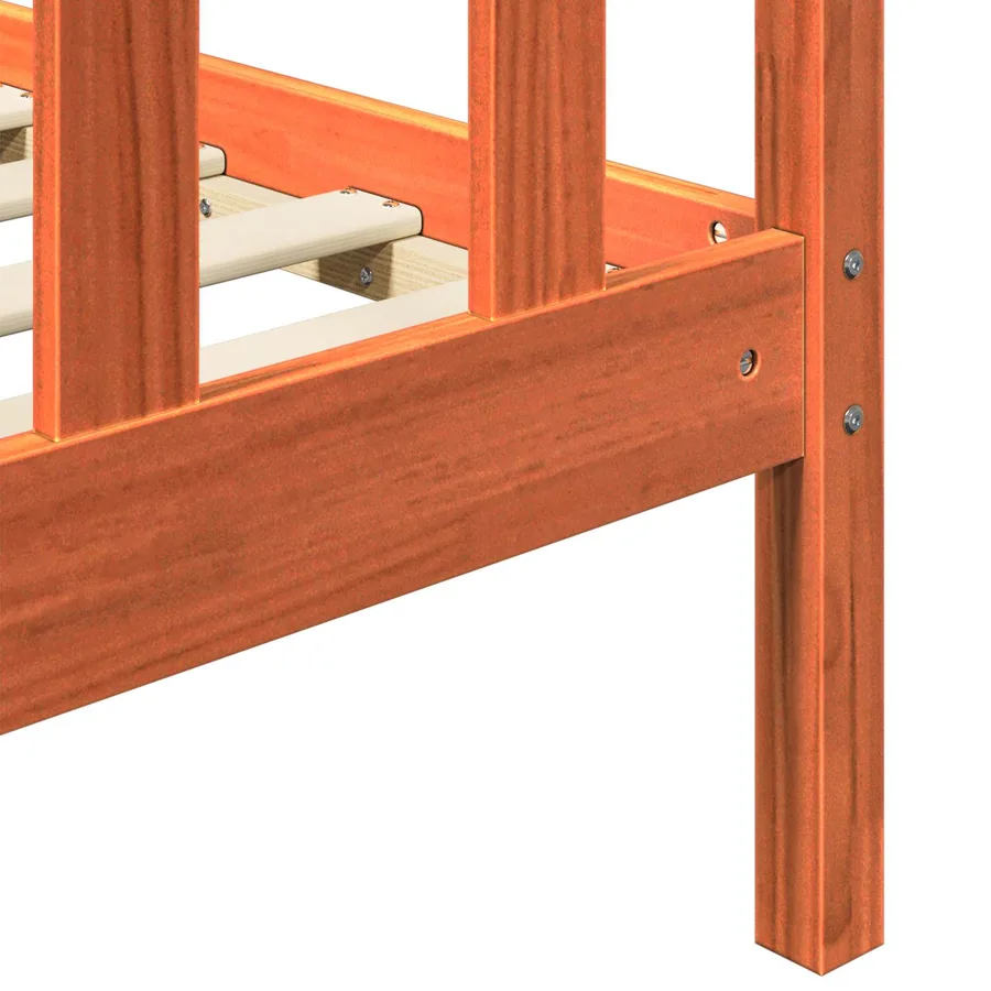Cadre de lit Cire marron 205,5 x 155,5 x 100 cm - 6