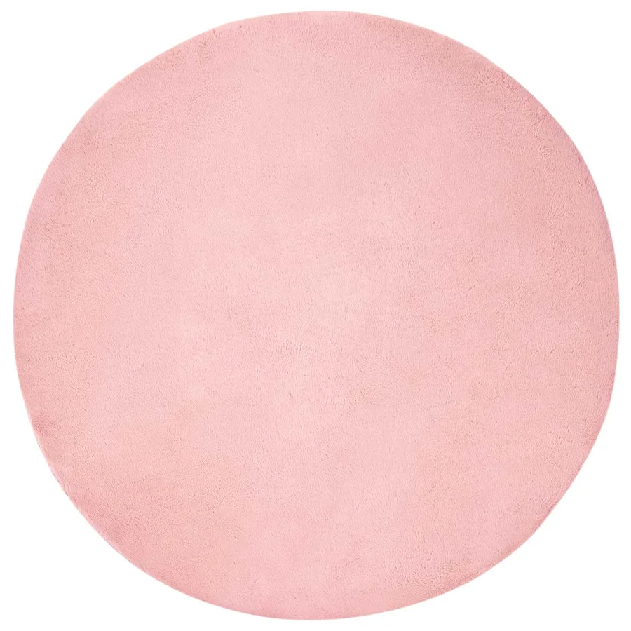 Tapis antidérapant en fausse de lapin OLITE Rose Ø 80 cm - 2