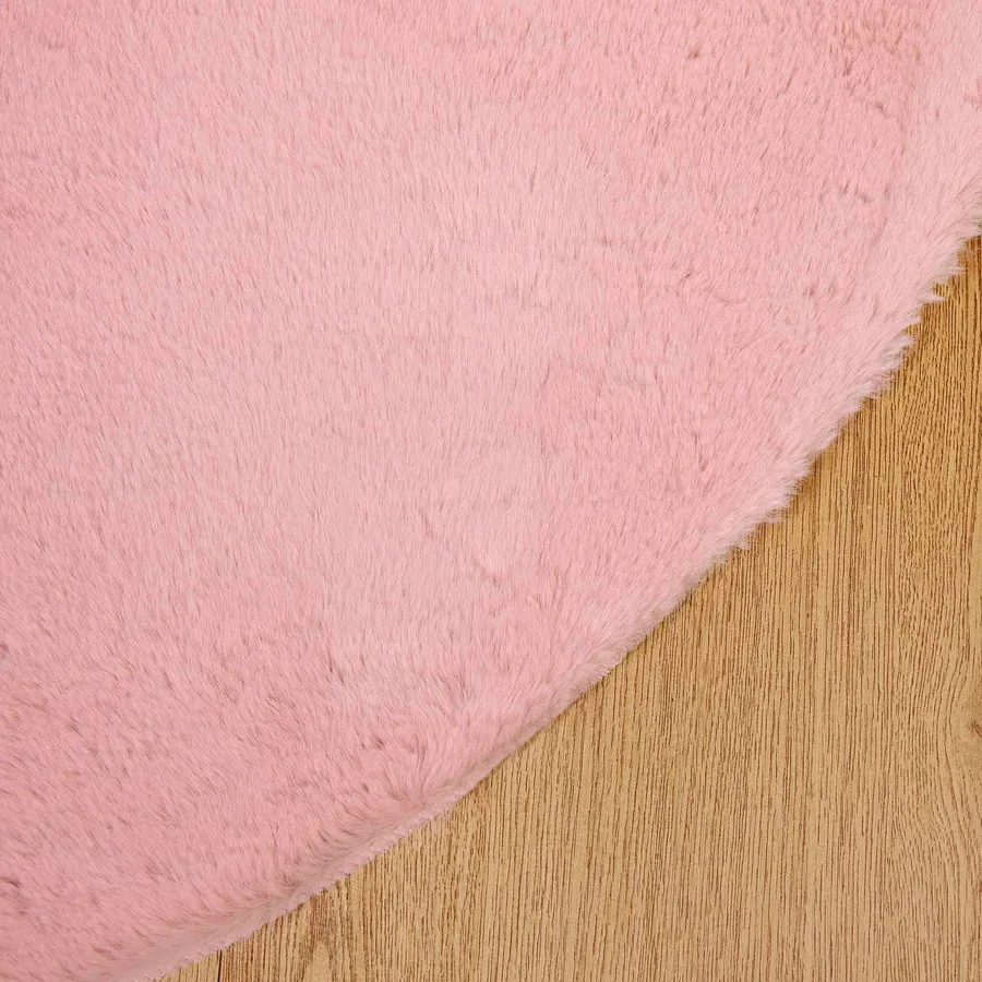 Tapis antidérapant en fausse de lapin OLITE Rose Ø 80 cm - 7