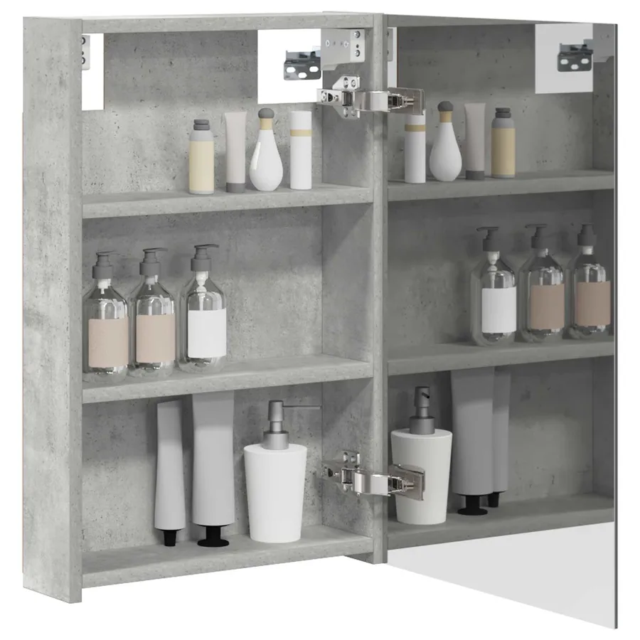 Armoire Miroir de Salle de Bain Gris béton 40 x 10,5 x 60,5 cm - 3