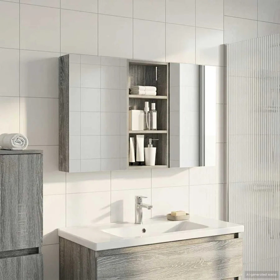 Ensemble de Meubles de Salle de Bain 3 pcs 110 x 10,5 x 60,5 cm - 4
