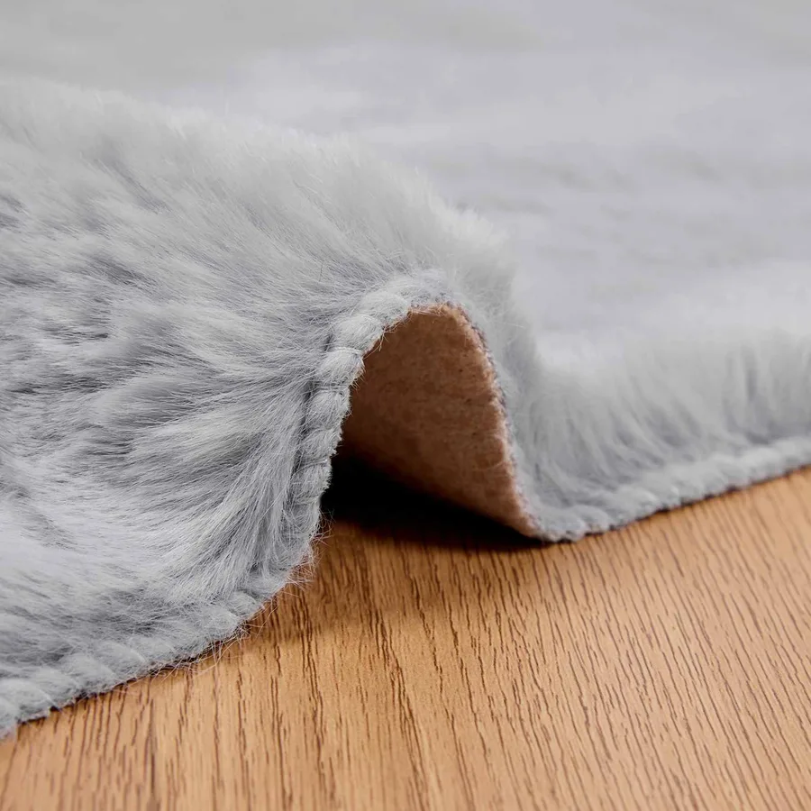 Tapis antidérapant en fausse de lapin OLITE Gris 60 x 110 cm - 5