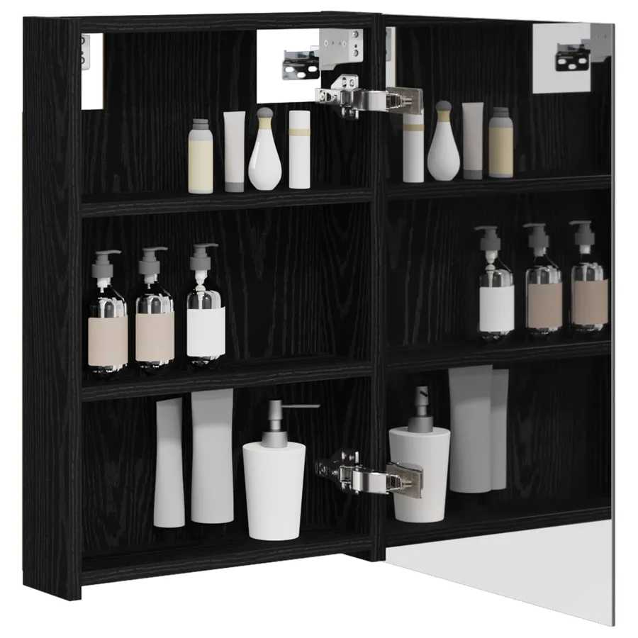 Armoire Miroir de Salle de Bain Chêne noir 40 x 10,5 x 60,5 cm - 3