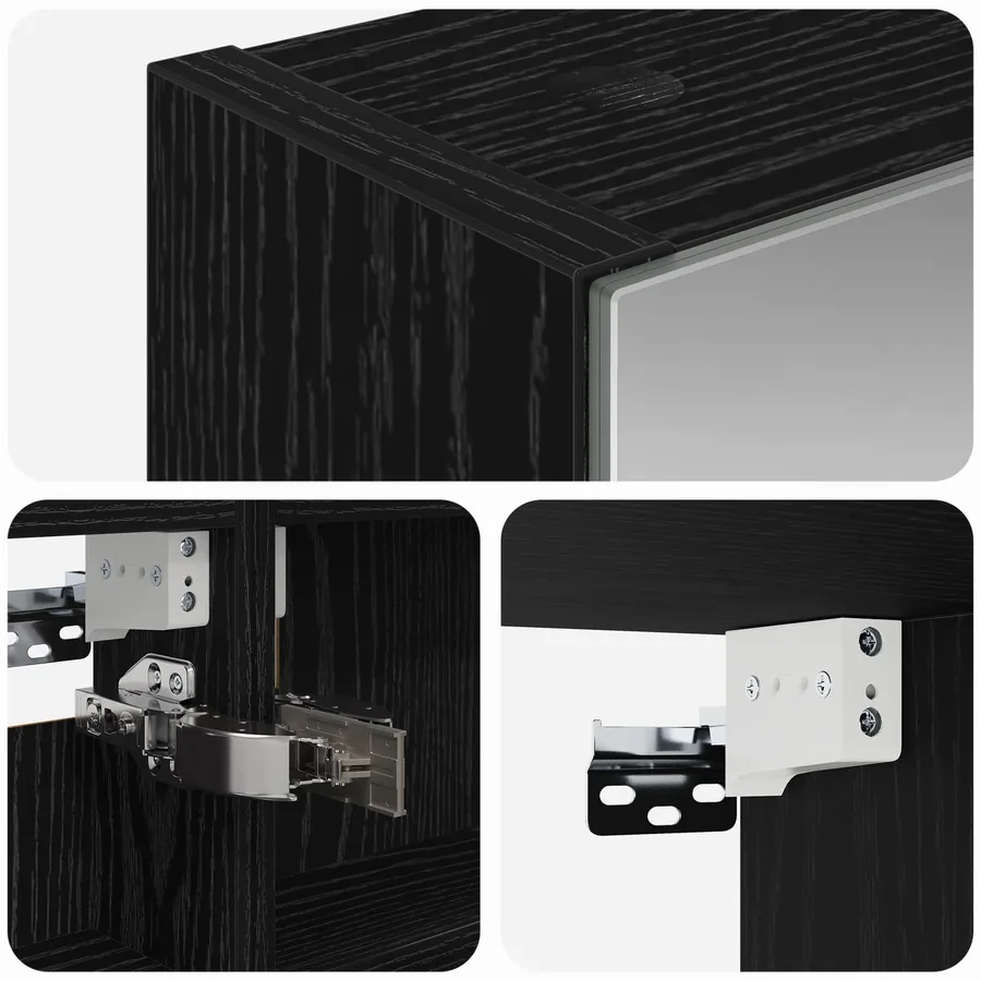 Armoire Miroir de Salle de Bain Chêne noir 40 x 10,5 x 60,5 cm - 9