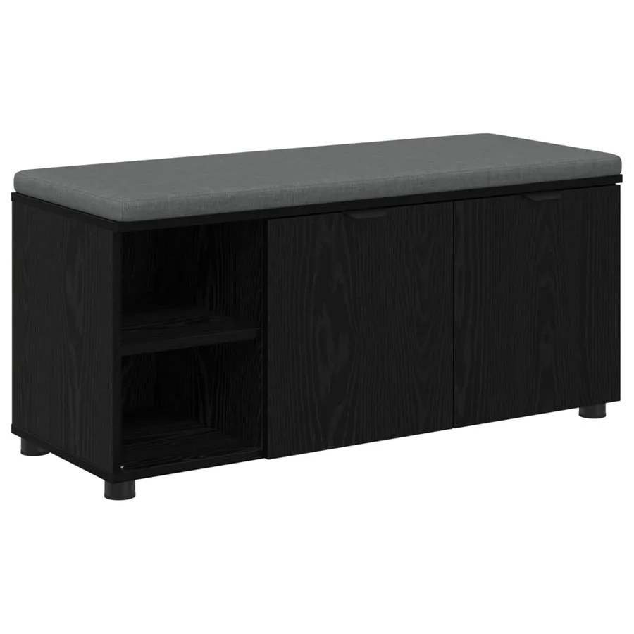 Banc d'entrée avec coussin Chêne Noir 100 x 38 x 46 cm - 2