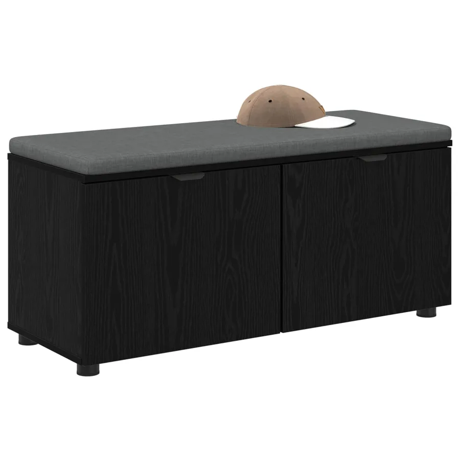 Banc d'entrée avec coussin Chêne Noir 100 x 38 x 46 cm - 3
