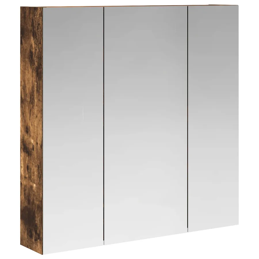 Armoire Miroir de Salle de Bain Chêne fumé 70 x 14,5 x 70 cm - 2