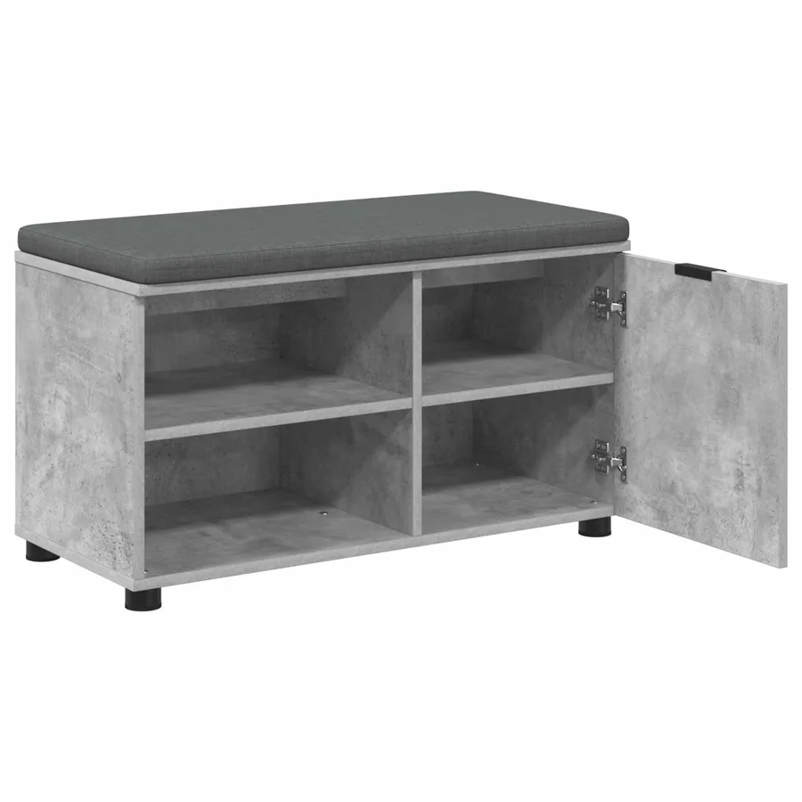 Banc d'entrée avec coussin Gris Béton 80 x 38 x 46 cm - 5