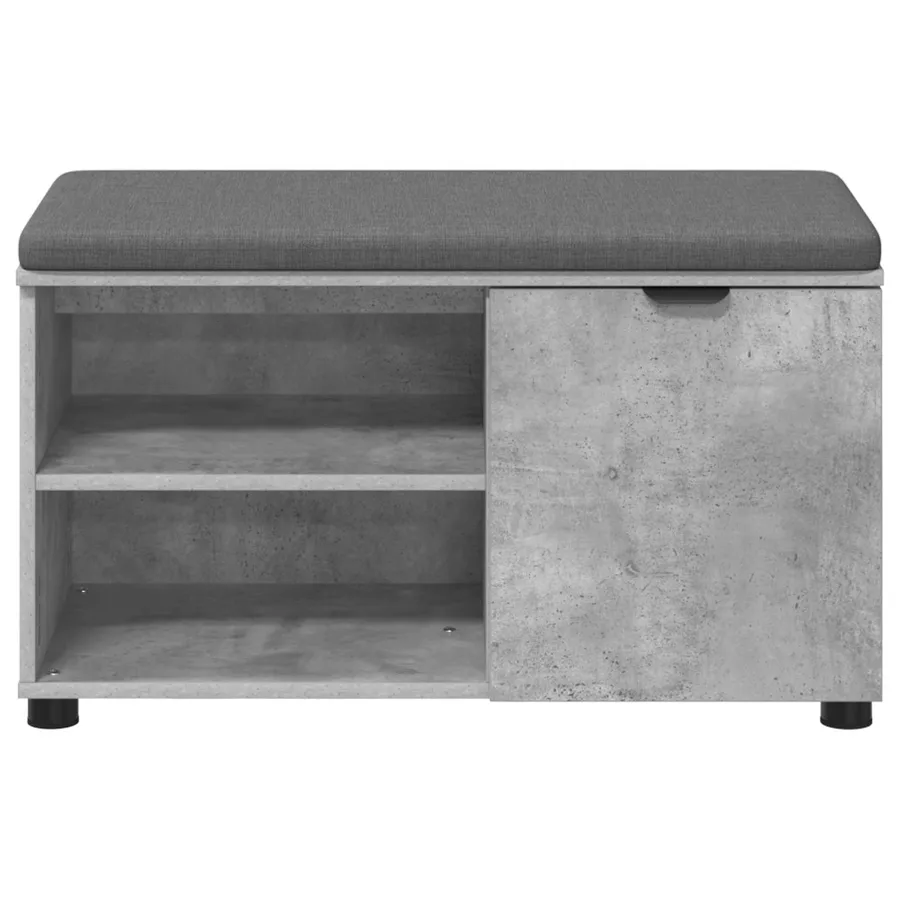 Banc d'entrée avec coussin Gris Béton 80 x 38 x 46 cm - 6
