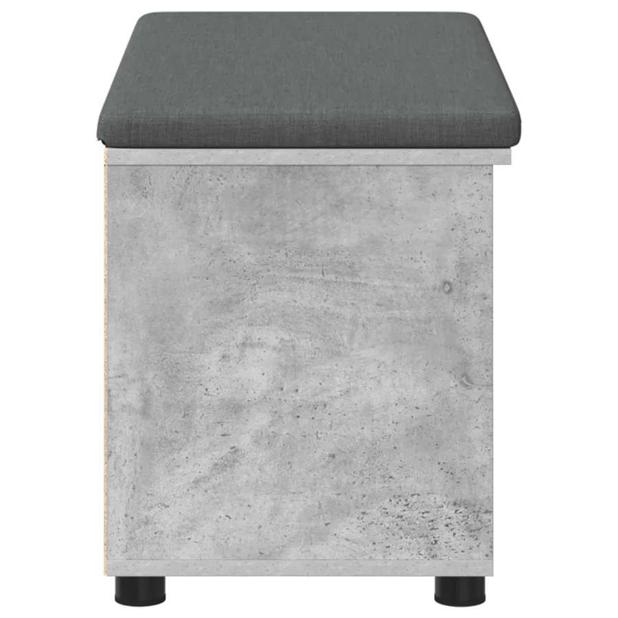 Banc d'entrée avec coussin Gris Béton 80 x 38 x 46 cm - 7