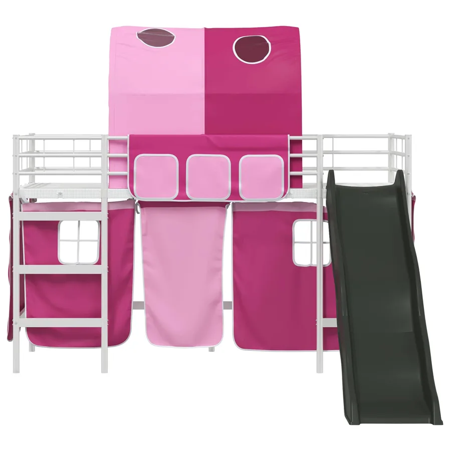 Lit mezzanine pour enfants Blanc et rose 75 x 190 cm Métал - 6