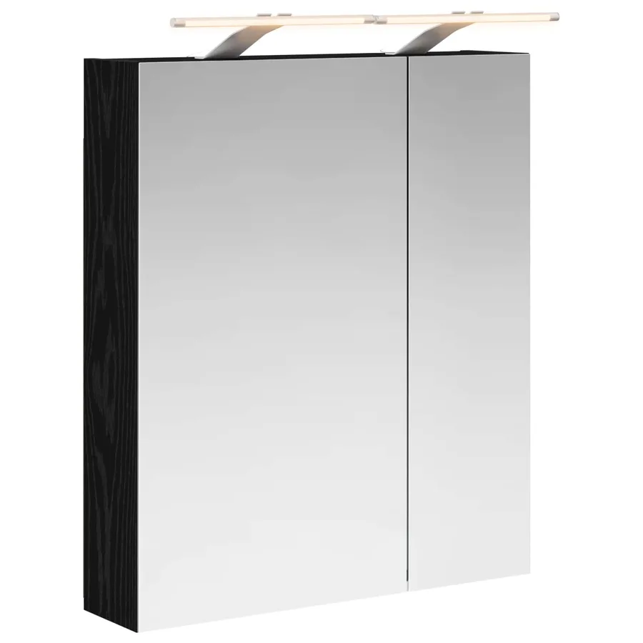 Armoire Miroir de Salle de Bain Chêne noir 60 x 14,5 x 70 cm - 2