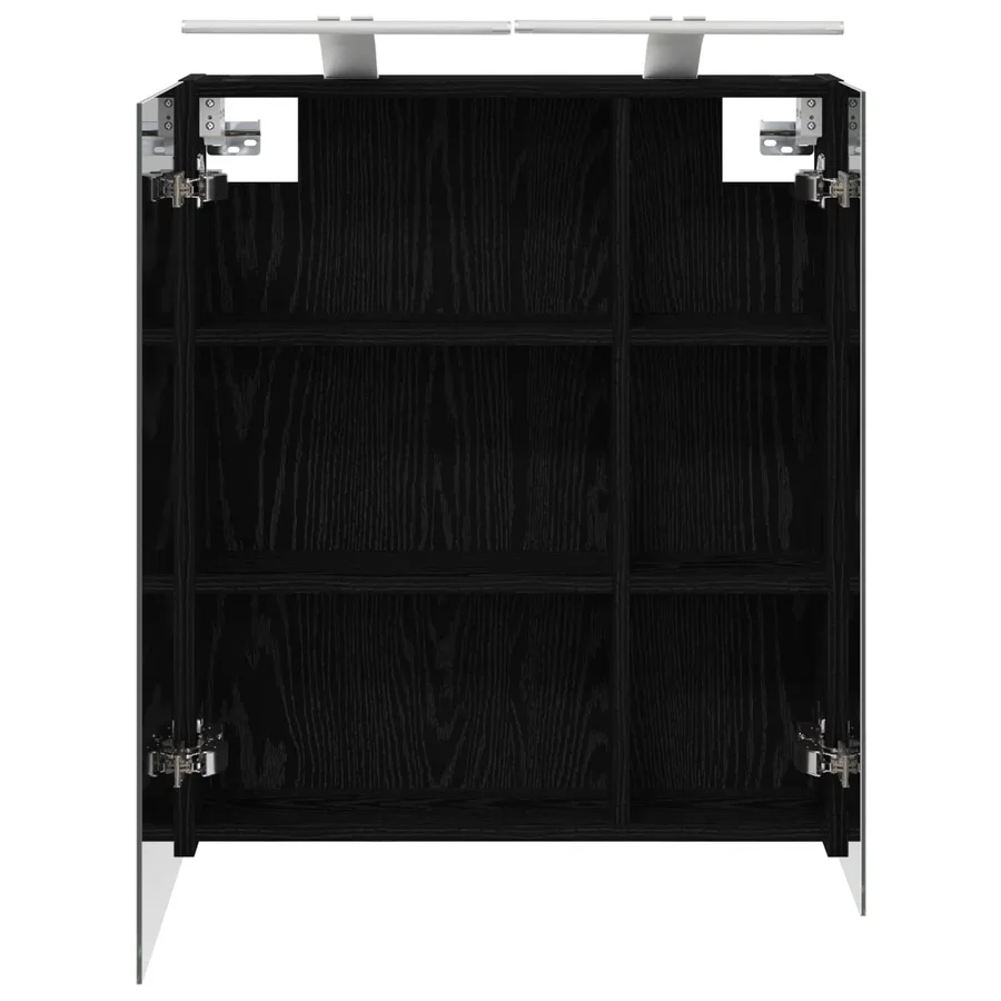 Armoire Miroir de Salle de Bain Chêne noir 60 x 14,5 x 70 cm - 7