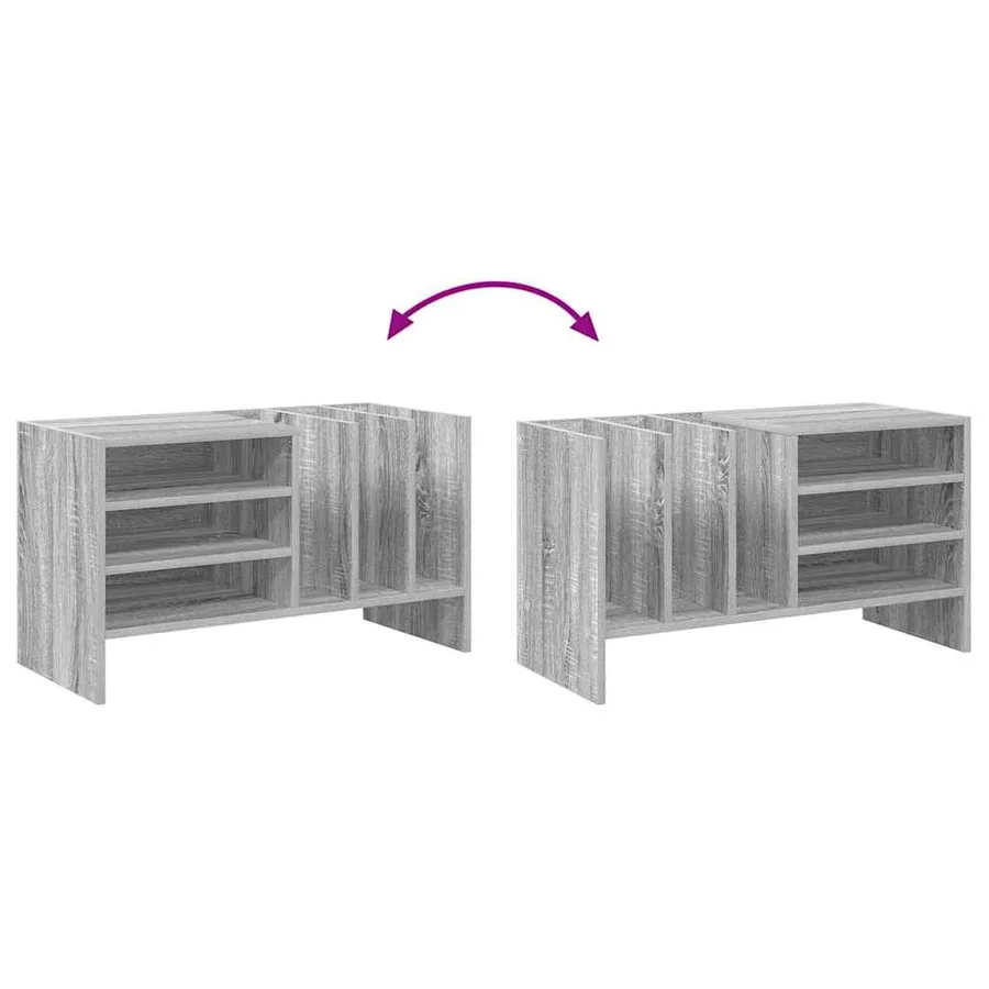 Meuble à vinyles avec étagère Gris Sonoma 78,5 x 35 x 45 cm - 10