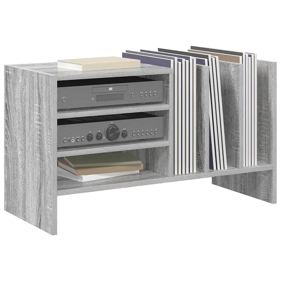 Meuble à vinyles avec étagère Gris Sonoma 78,5 x 35 x 45 cm - 3