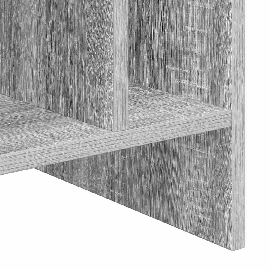 Meuble à vinyles avec étagère Gris Sonoma 78,5 x 35 x 45 cm - 9