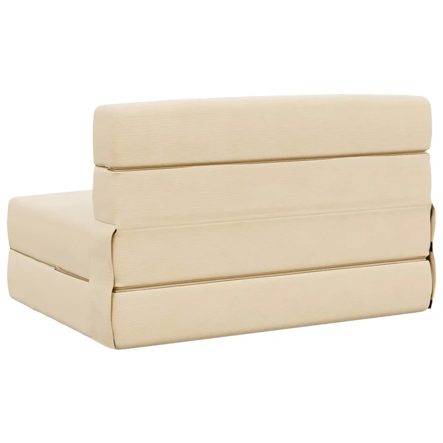 Canapé-lit pliable Crème 70 x 80 x 60 cm Tissu - 5
