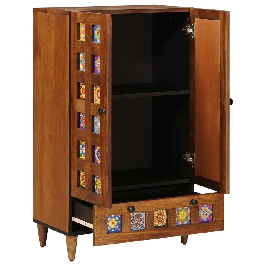 Haut Armoire Noyer 60 x 33,5 x 100 cm Bois de mangue massif - 3