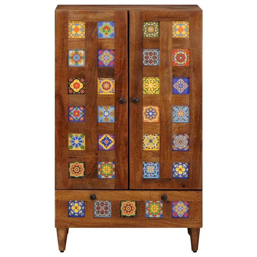 Haut Armoire Noyer 60 x 33,5 x 100 cm Bois de mangue massif - 4