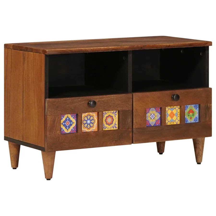 Table basse Marron 80 x 54 x 40 cm Bois de mangue massif - 2