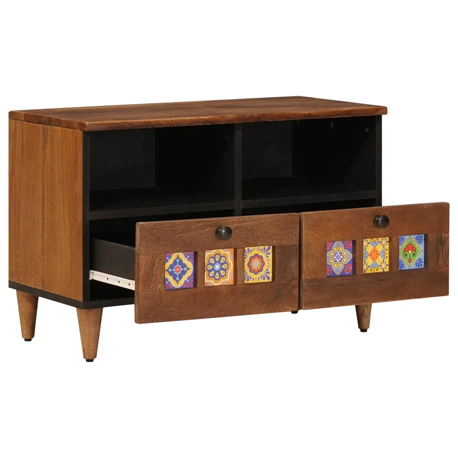 Table basse Marron 80 x 54 x 40 cm Bois de mangue massif - 3
