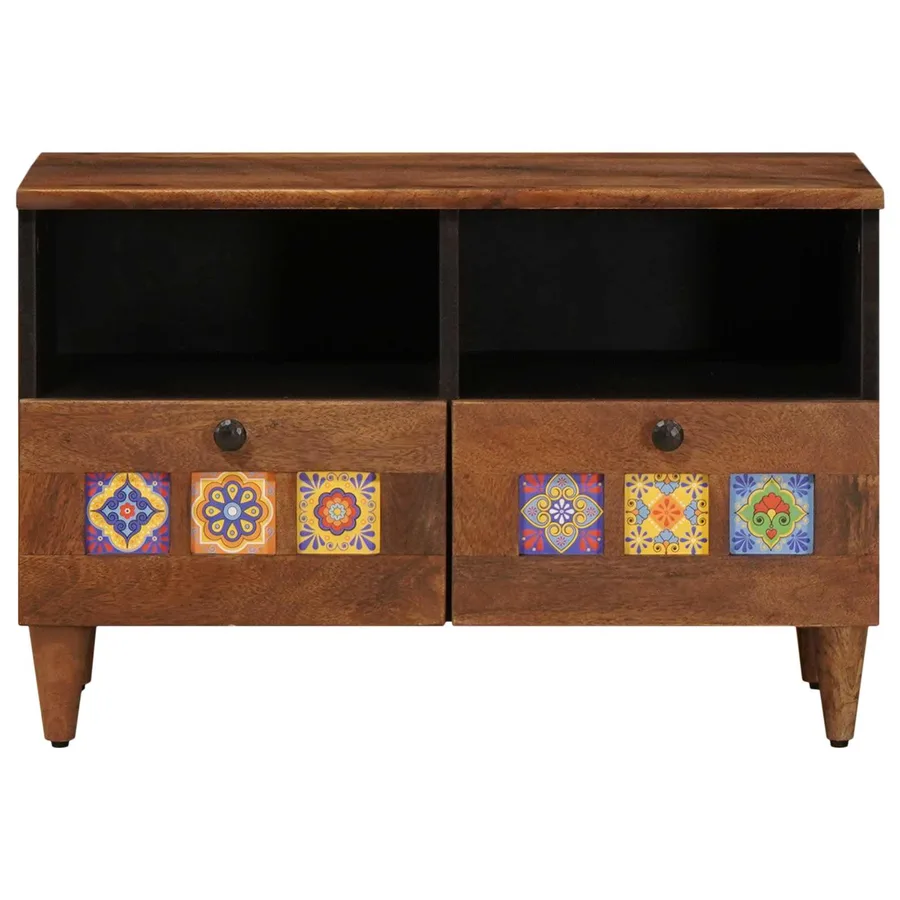 Table basse Marron 80 x 54 x 40 cm Bois de mangue massif - 4