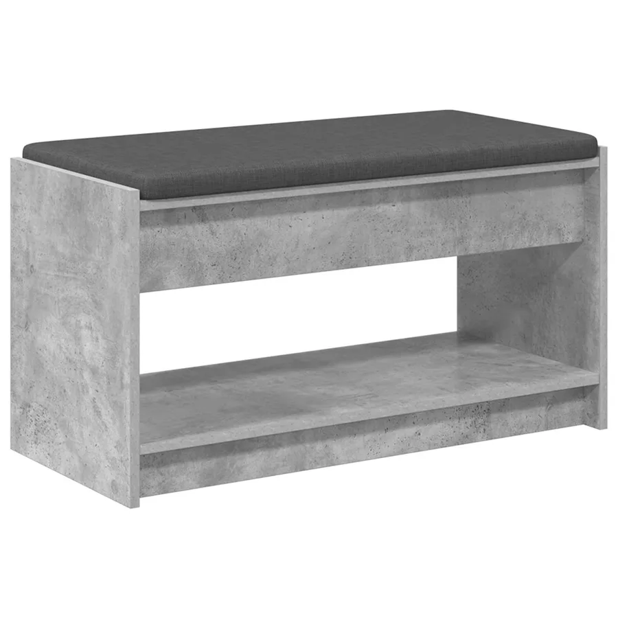 Banc d'entrée avec coussin Gris Béton 83 x 38 x 45 cm - 2