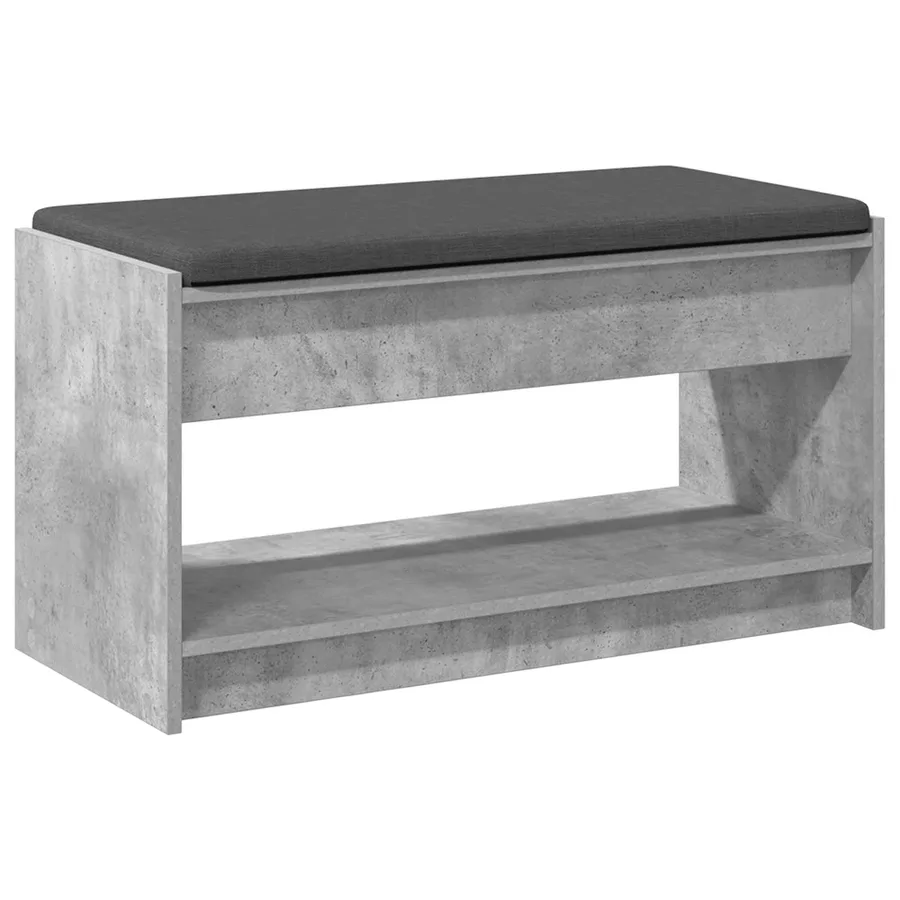 Banc d'entrée avec coussin Gris Béton 83 x 38 x 45 cm - 7