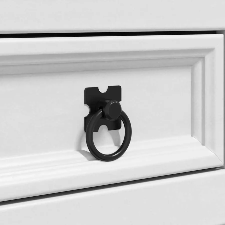 Table de chevet Corona Blanc 53 x 39 x 84 cm Pin massif - 9