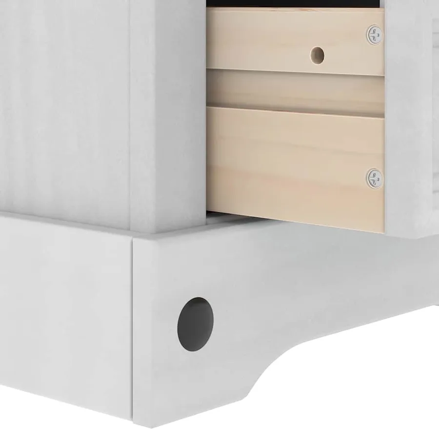 Table de chevet Corona Blanc 35 x 32,5 x 58 cm Pin massif - 11