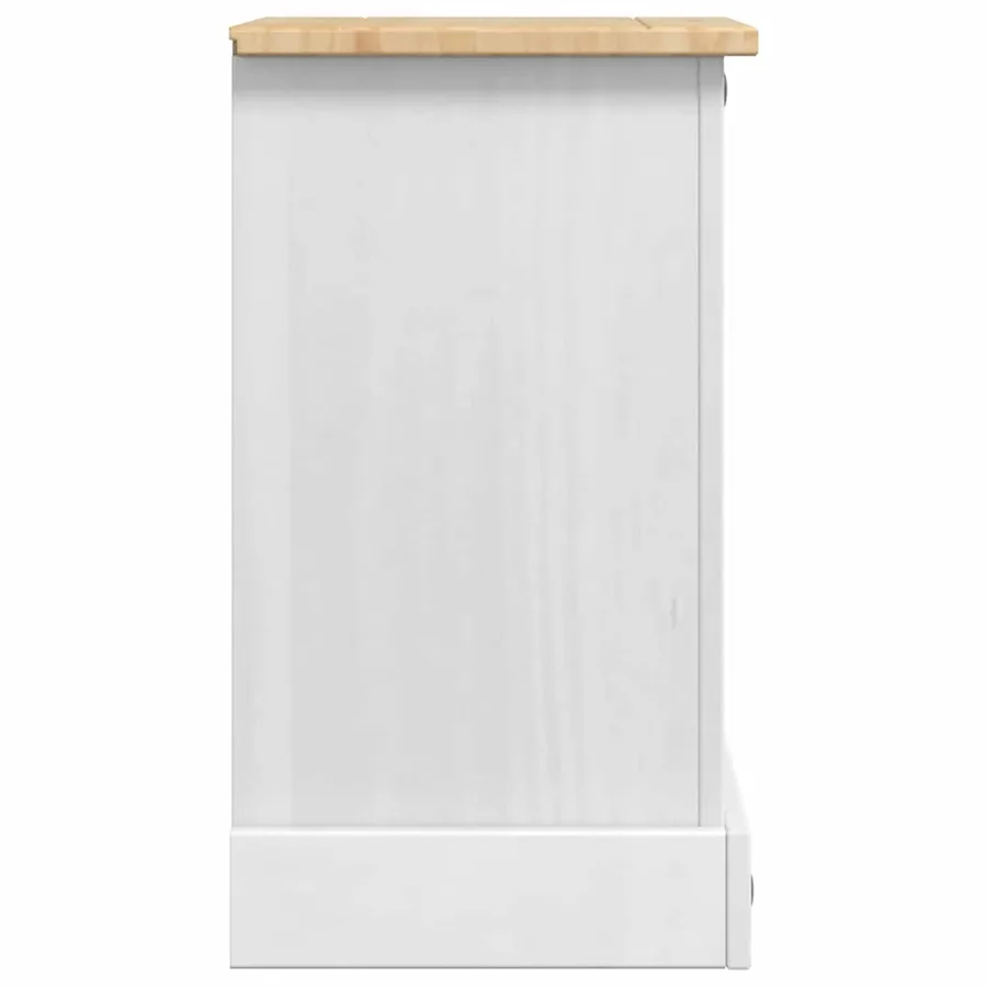 Table de chevet Corona Blanc 35 x 32,5 x 58 cm Pin massif - 7