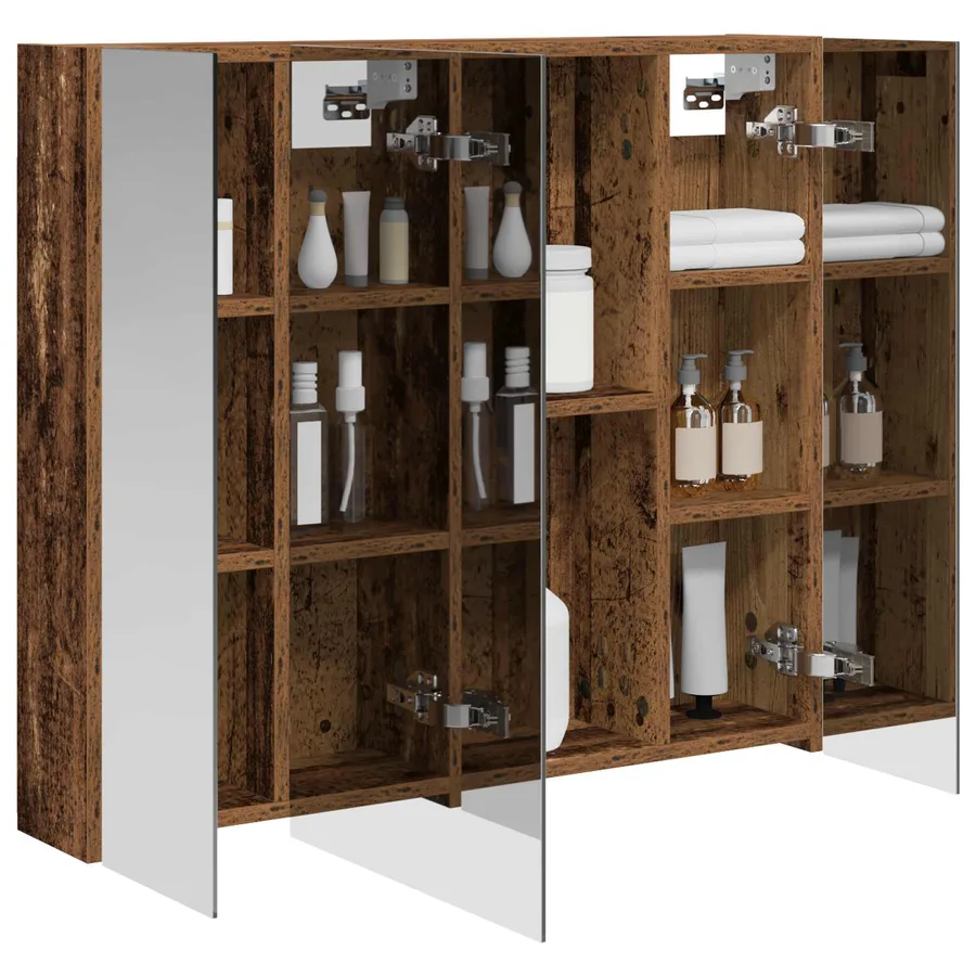 Armoire Miroir de Salle de Bain Bois ancien 80 x 14.5 x 70 cm - 3
