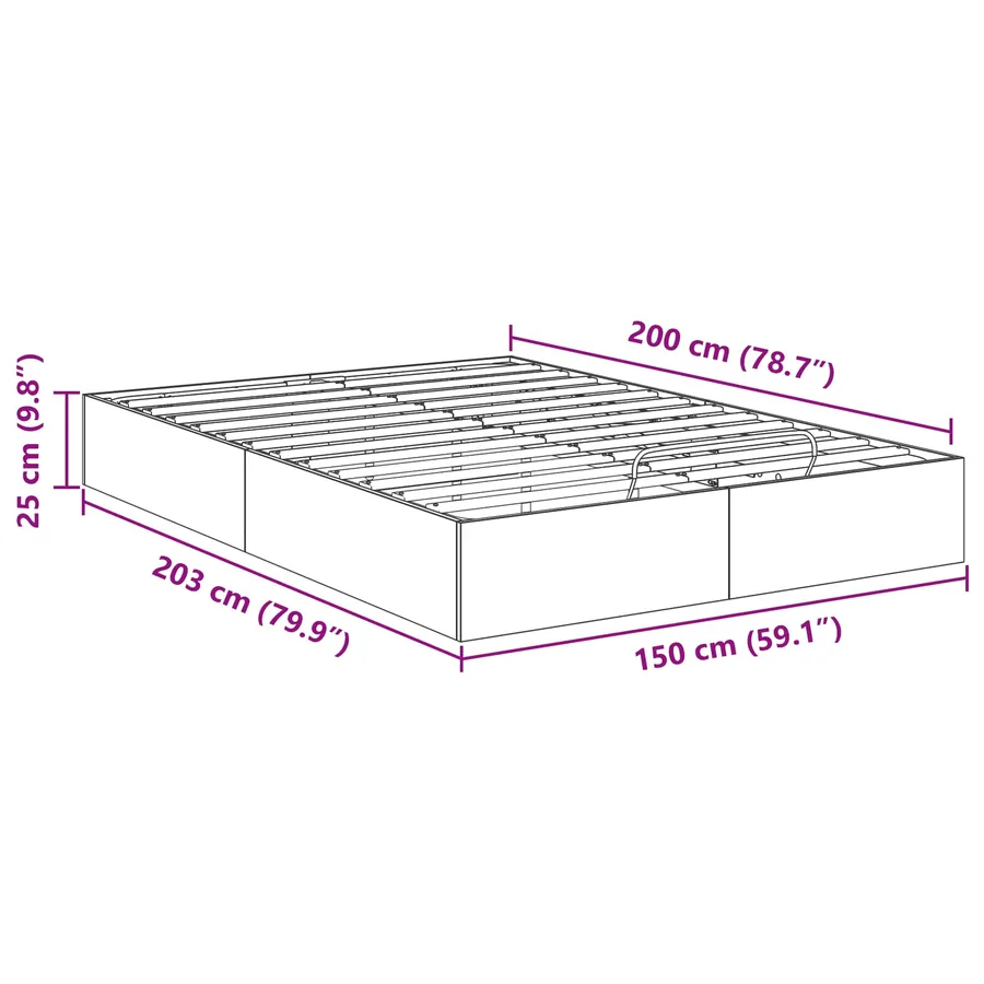 Cadre de lit ottoman avec stockage Chêne Fumé 203 x 150 x 25 cm - 11