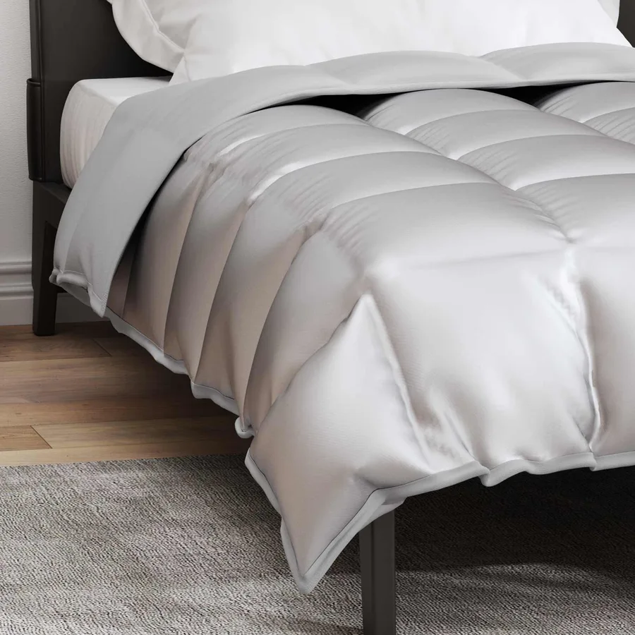 Duvet d'hiver Argenté 155 x 220 cm Satin et Microfibre - 4