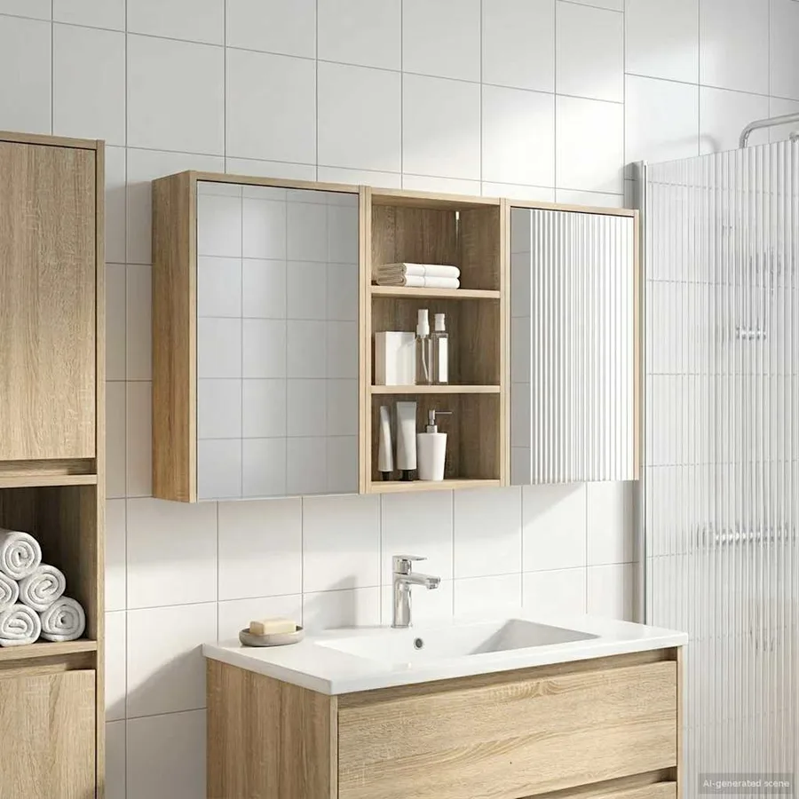 Ensemble de Meubles de Salle de Bain 3 pcs 126 x 16 x 62.5 cm - 4
