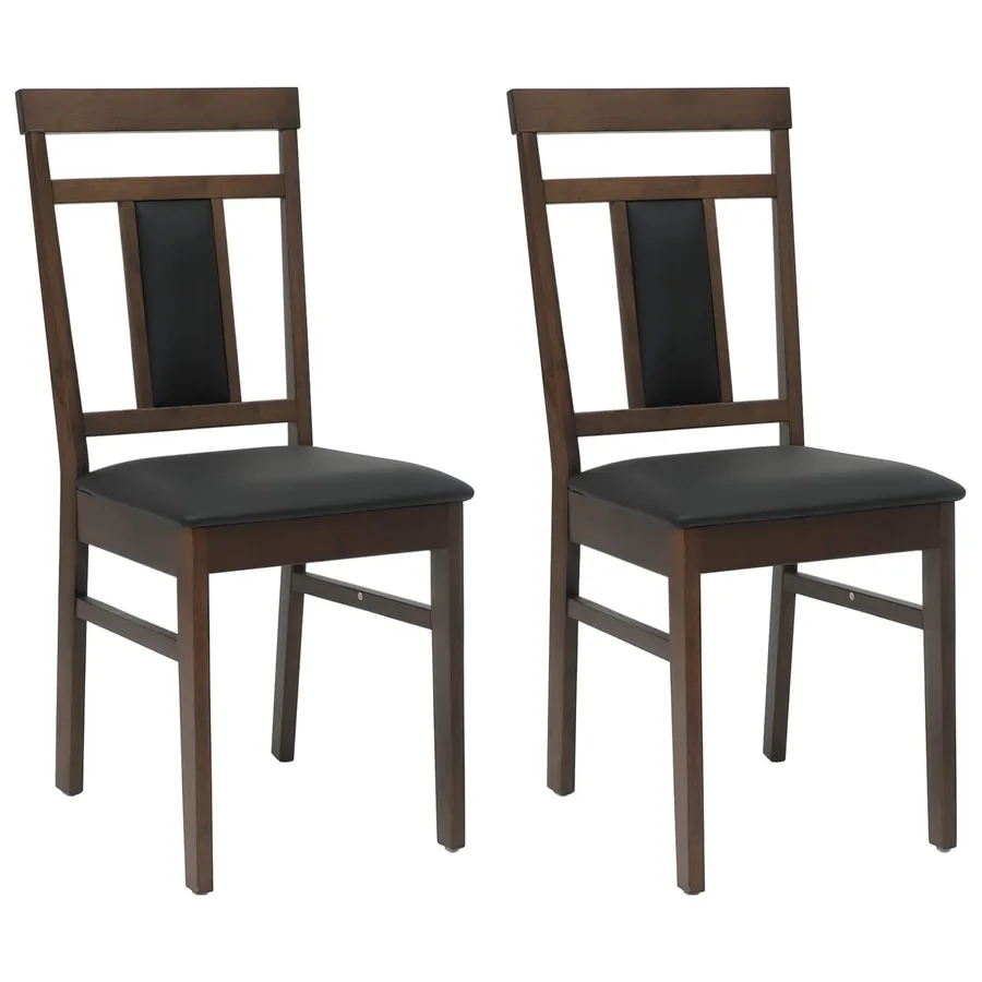 Chaise de salle à manger 2 pcs Marron clair et noir - 2