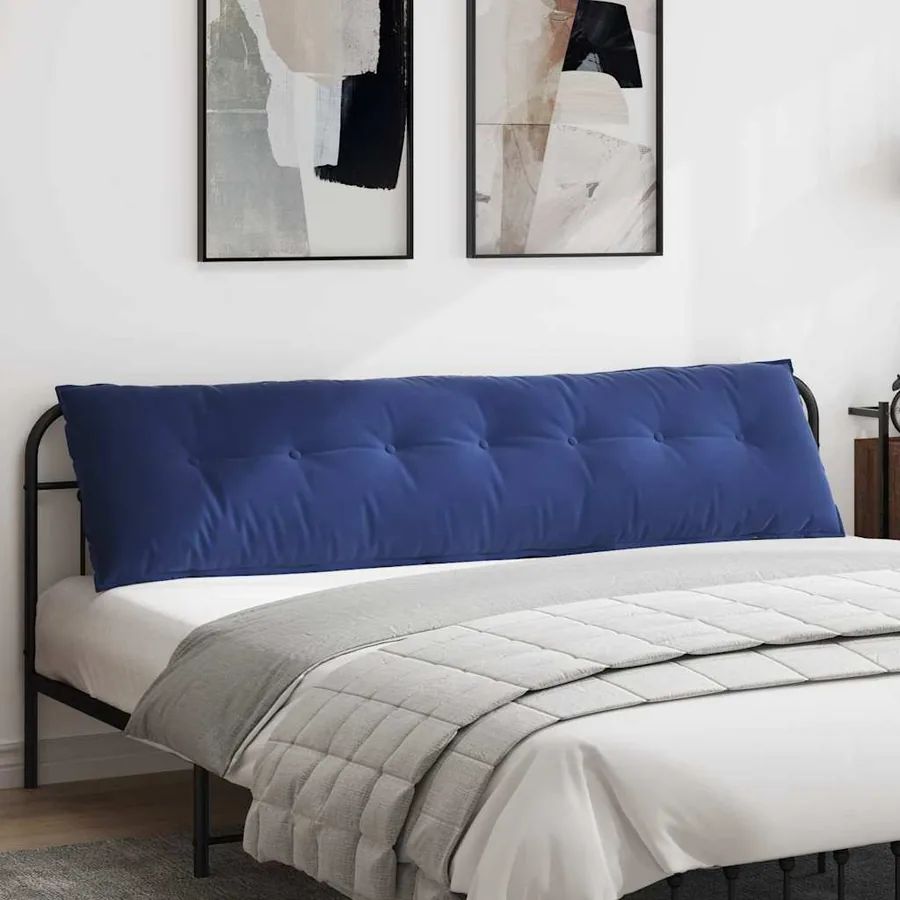 Coussin de Dos Bleu police 200 x 50 cm Tissu en velours côtelé