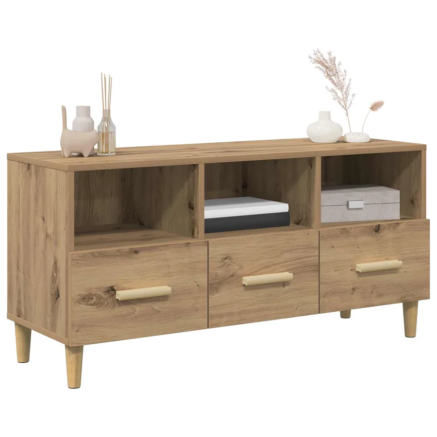 Meuble TV 102 x 36 x 50 cm Chêne artisan Bois d'ingénierie - 3