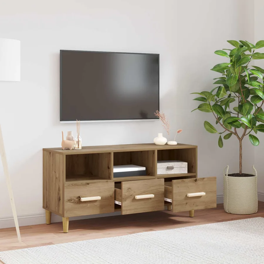 Meuble TV 102 x 36 x 50 cm Chêne artisan Bois d'ingénierie - 5