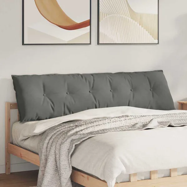 Coussin de Dos Gris foncé 180 x 50 cm Tissu en microfibre