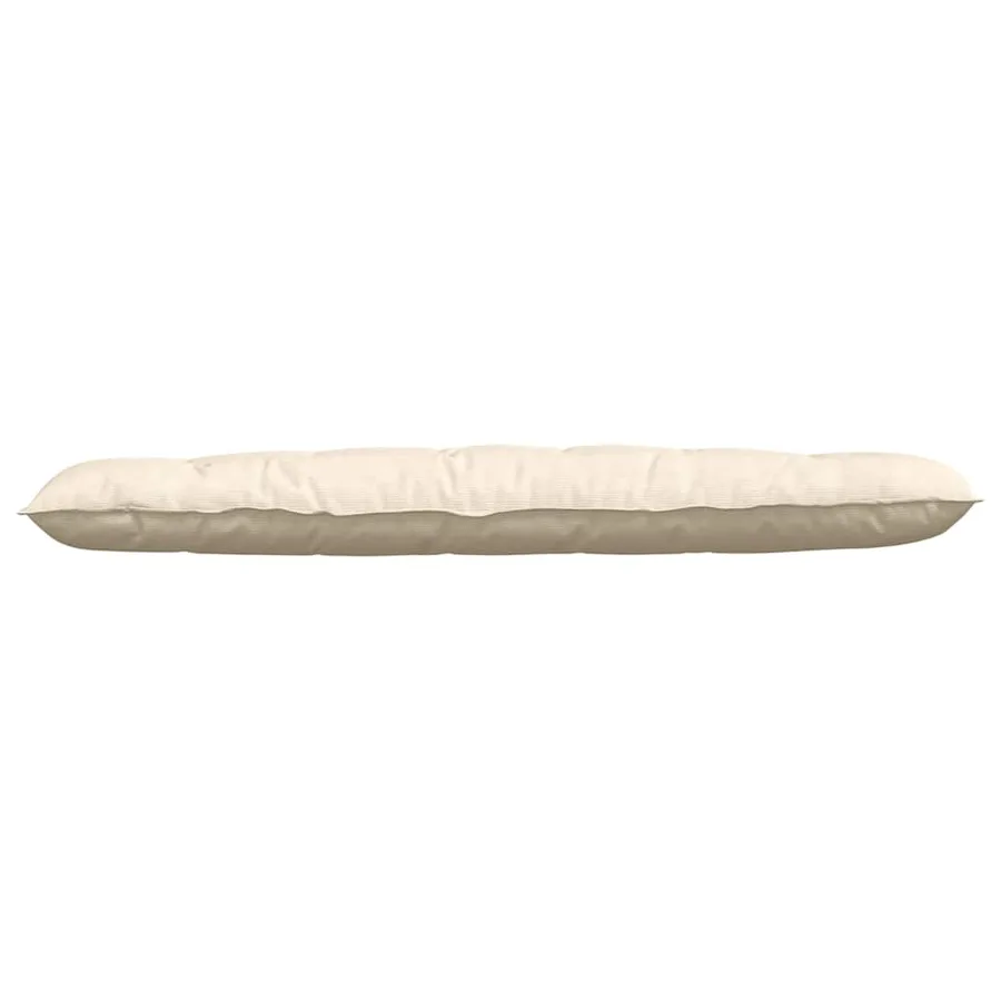 Coussin de Dos Crème 180 x 50 cm Tissu en velours côtelé - 5