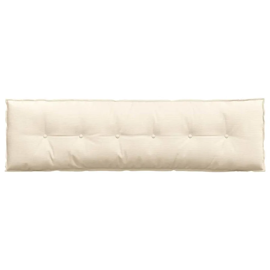 Coussin de Dos Crème 180 x 50 cm Tissu en velours côtelé - 6