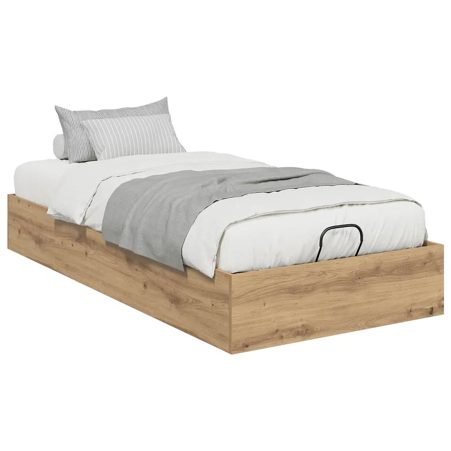 Cadre de lit ottoman avec stockage Chêne Artisanal 100 x 200 cm - 3