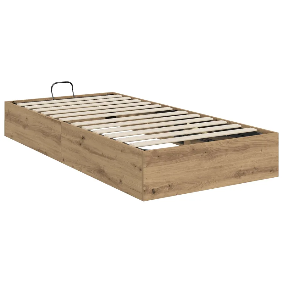 Cadre de lit ottoman avec stockage Chêne Artisanal 100 x 200 cm - 7