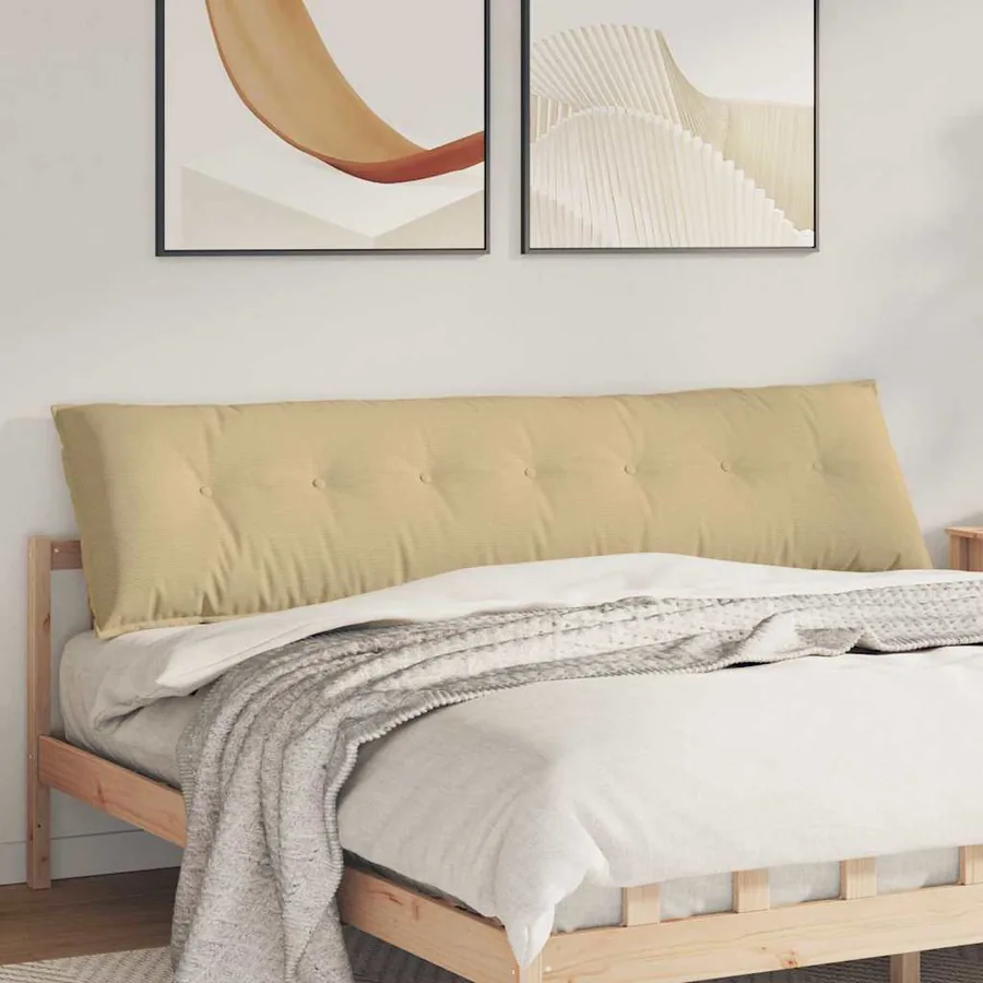 Coussin de Dos Vert gris 200 x 50 cm Tissu en velours côtelé