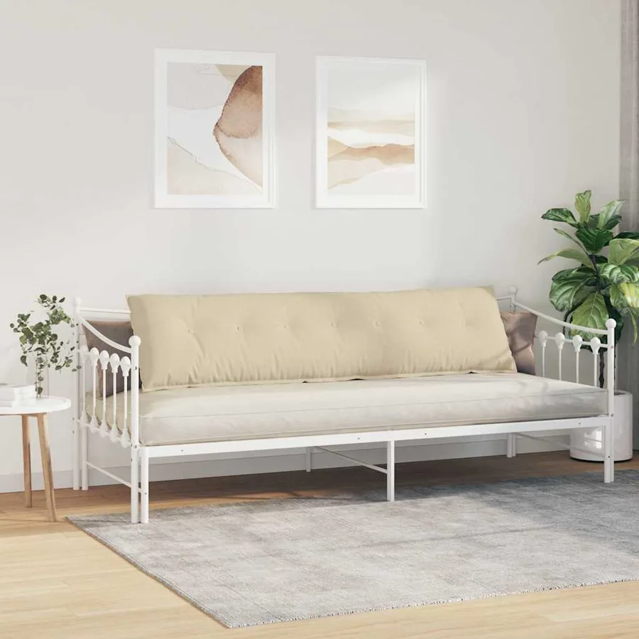 Coussin de Dos Crème 200 x 19 x 50 cm tissu - 4