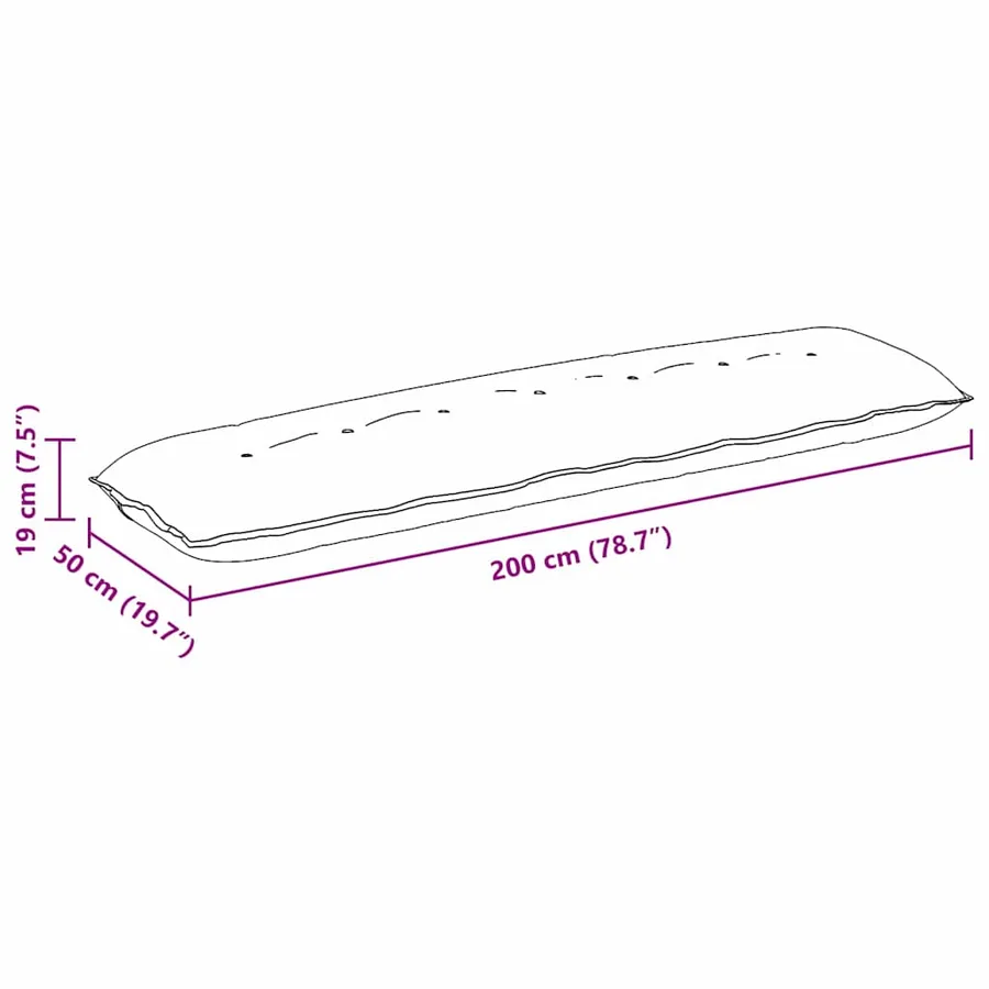 Coussin de Dos Crème 200 x 19 x 50 cm tissu - 8